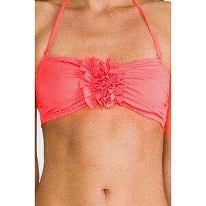 NWT EBERJEY solid M Swimsuit bandeau top neon strapless Dahlia bikini separates